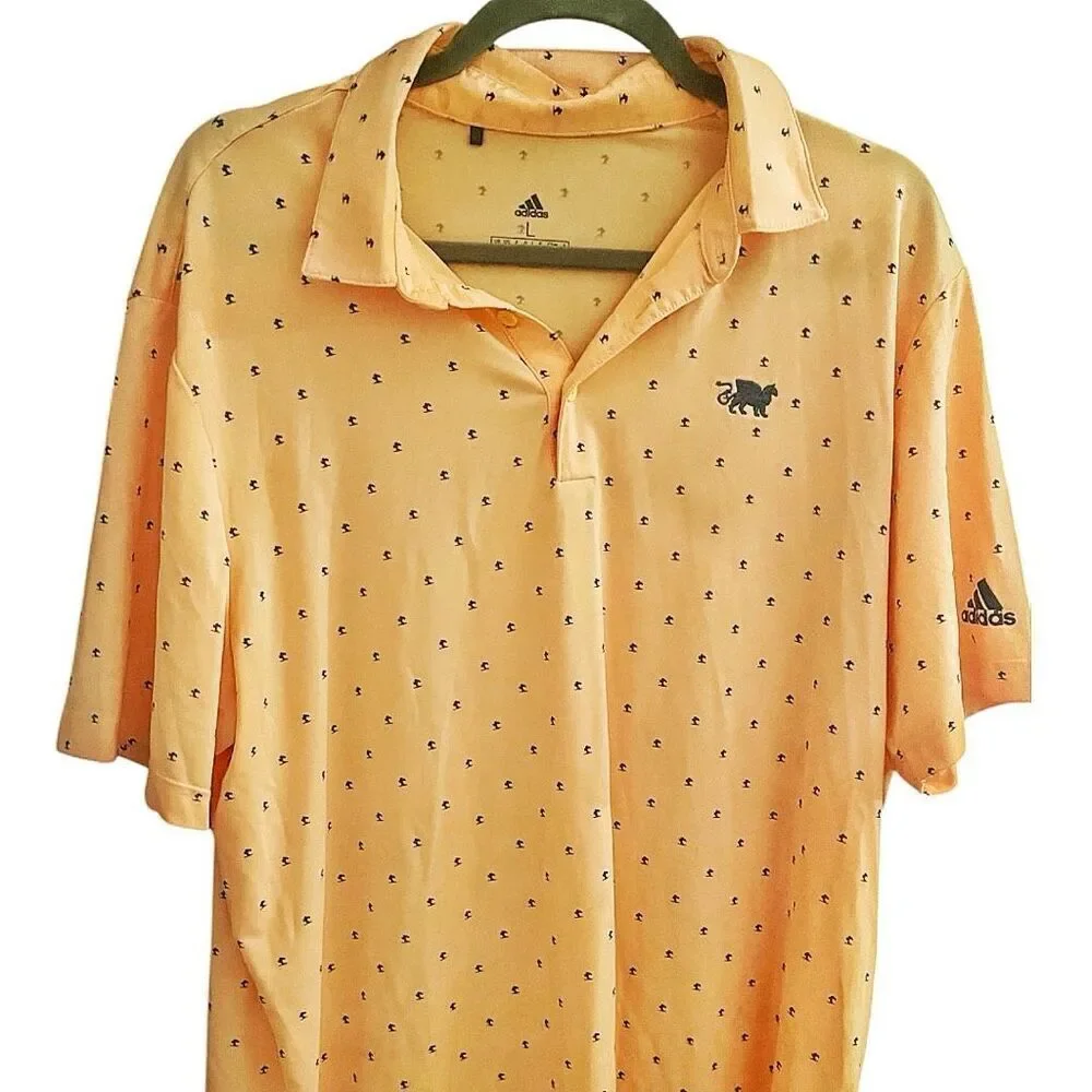 Men’s Adidas Primegreen Orange Golf Polo Size Large‎